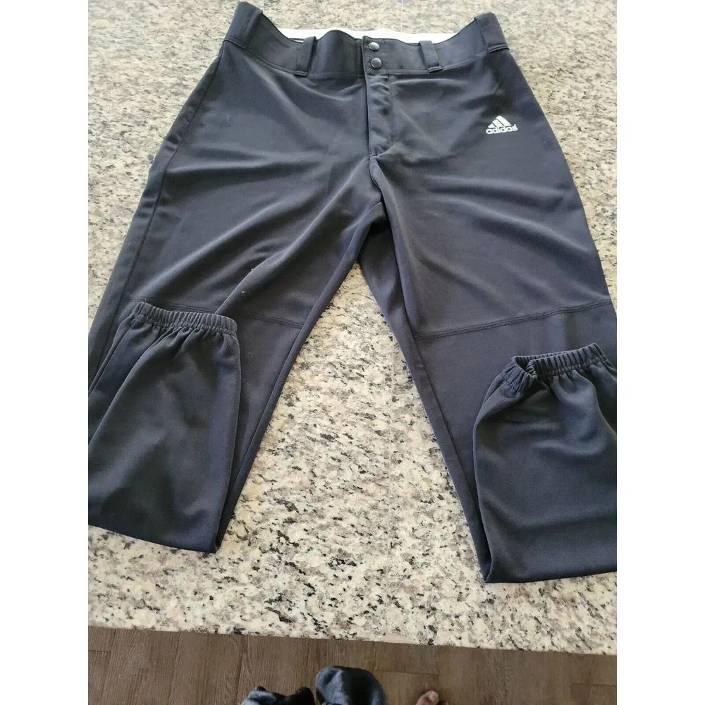 Adidas‎ Climalite Pants Mens M Black Gathered Ankle Track Jogger Sweats Athletic
